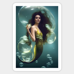 Mermaid appearing from bubbles Sticker